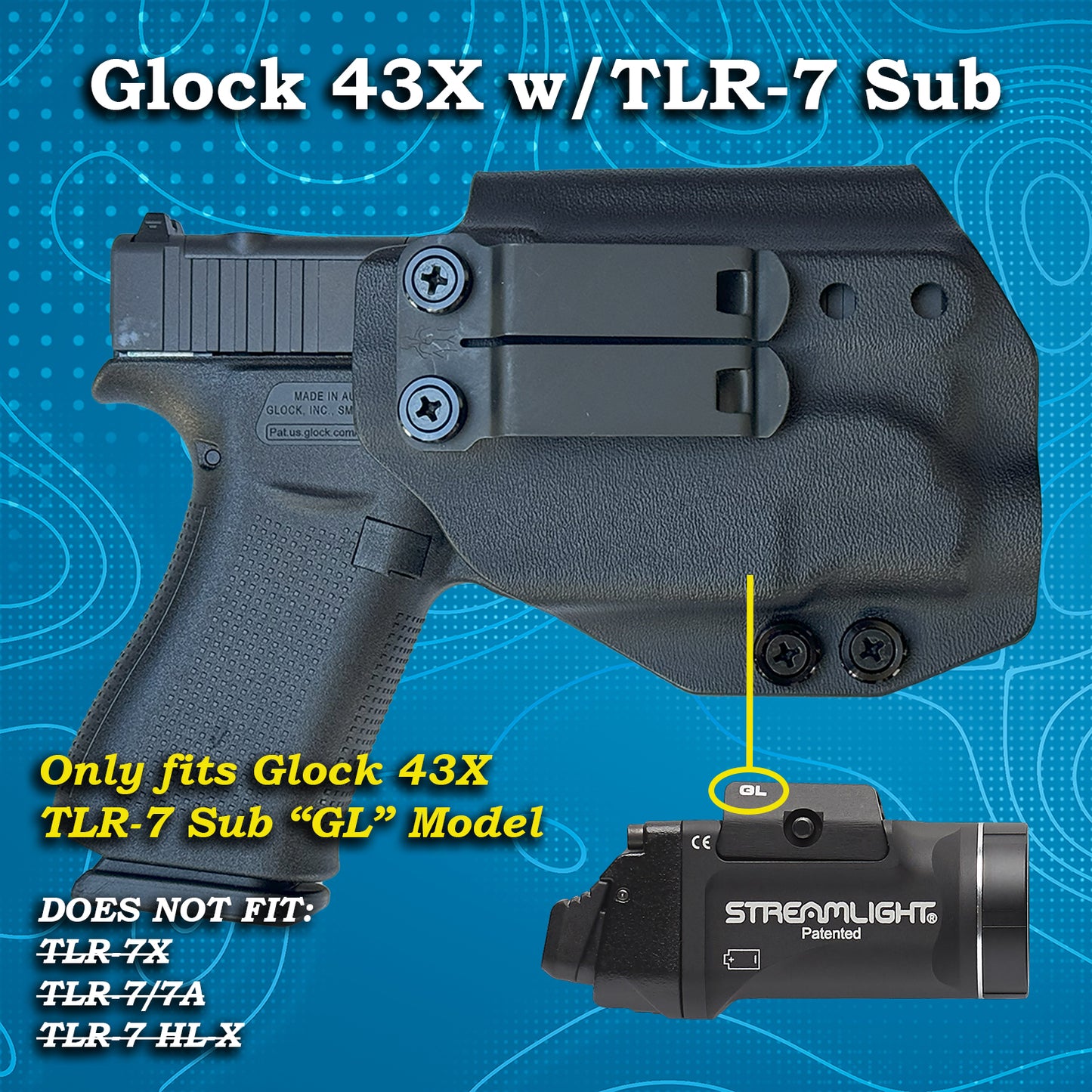 FOLKVARÐR IWB Holster for Glock 43X TLR-7 Sub
