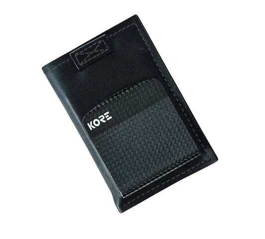 Kore Slim Leather Wallet w/Carbon Fiber Money Clip