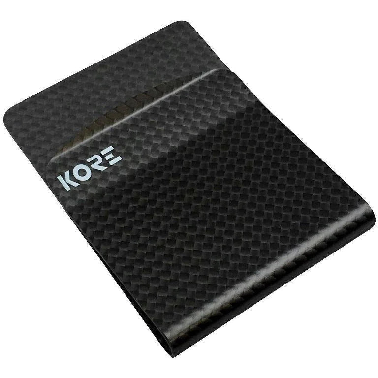 Kore Slim Leather Wallet w/Carbon Fiber Money Clip